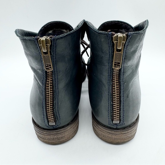 Miz Mooz Womens Lennox Lace-Up Bootie In Ocean Blue Leather Size 8 Minimalist - Picture 8 of 12